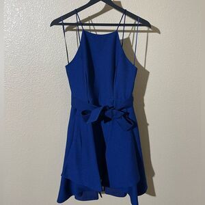 C/ Meo Collective Elegant Blue Sleeveless Dress with Bow